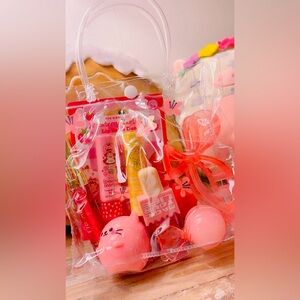 Strawberry Scented lip balm Set - Pink lipstick lipgloss